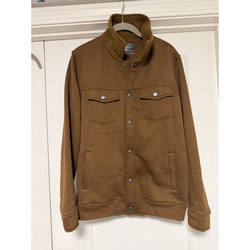 Chilly Essentials, Mens sherpa‎ lined coat in brown, Size Medium